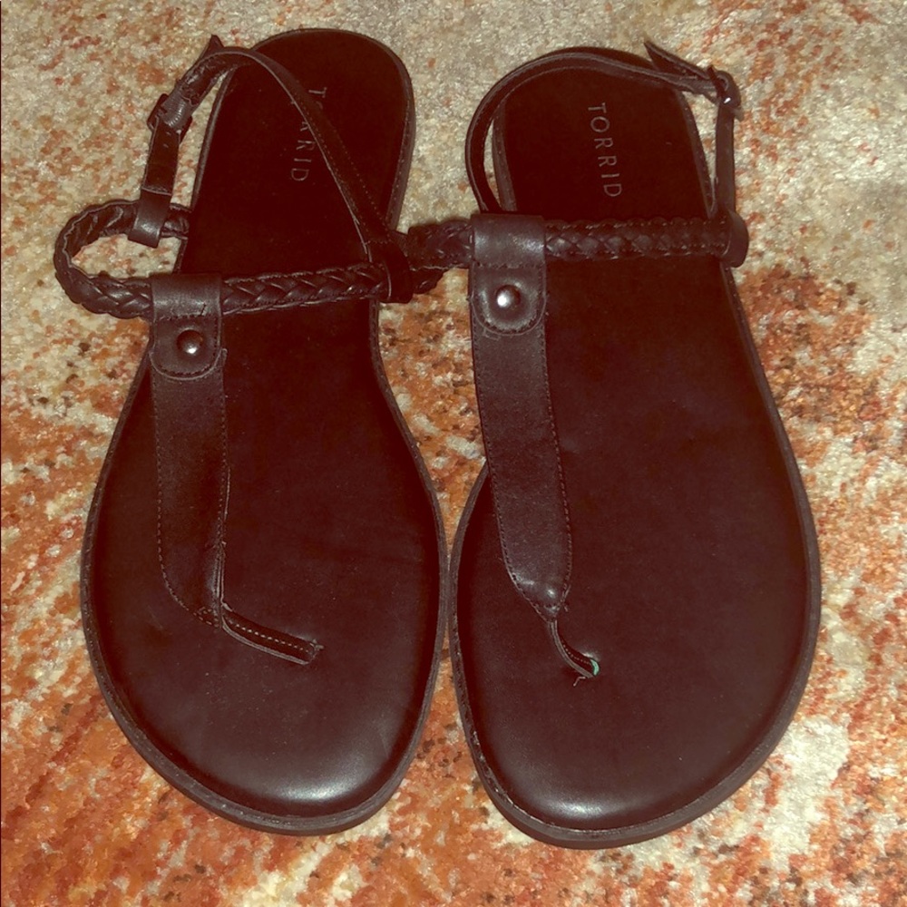Black Braided Ankle Strap Sandle Torrid 12W